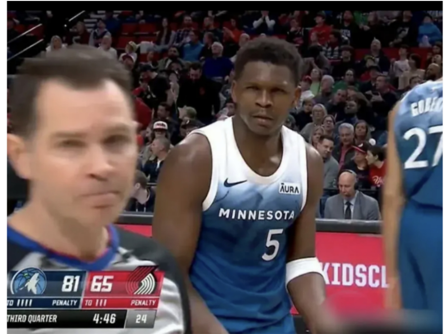 森林狼客场胜开拓者,中断对手连胜 森林狼客场胜开拓者,中断对手连胜